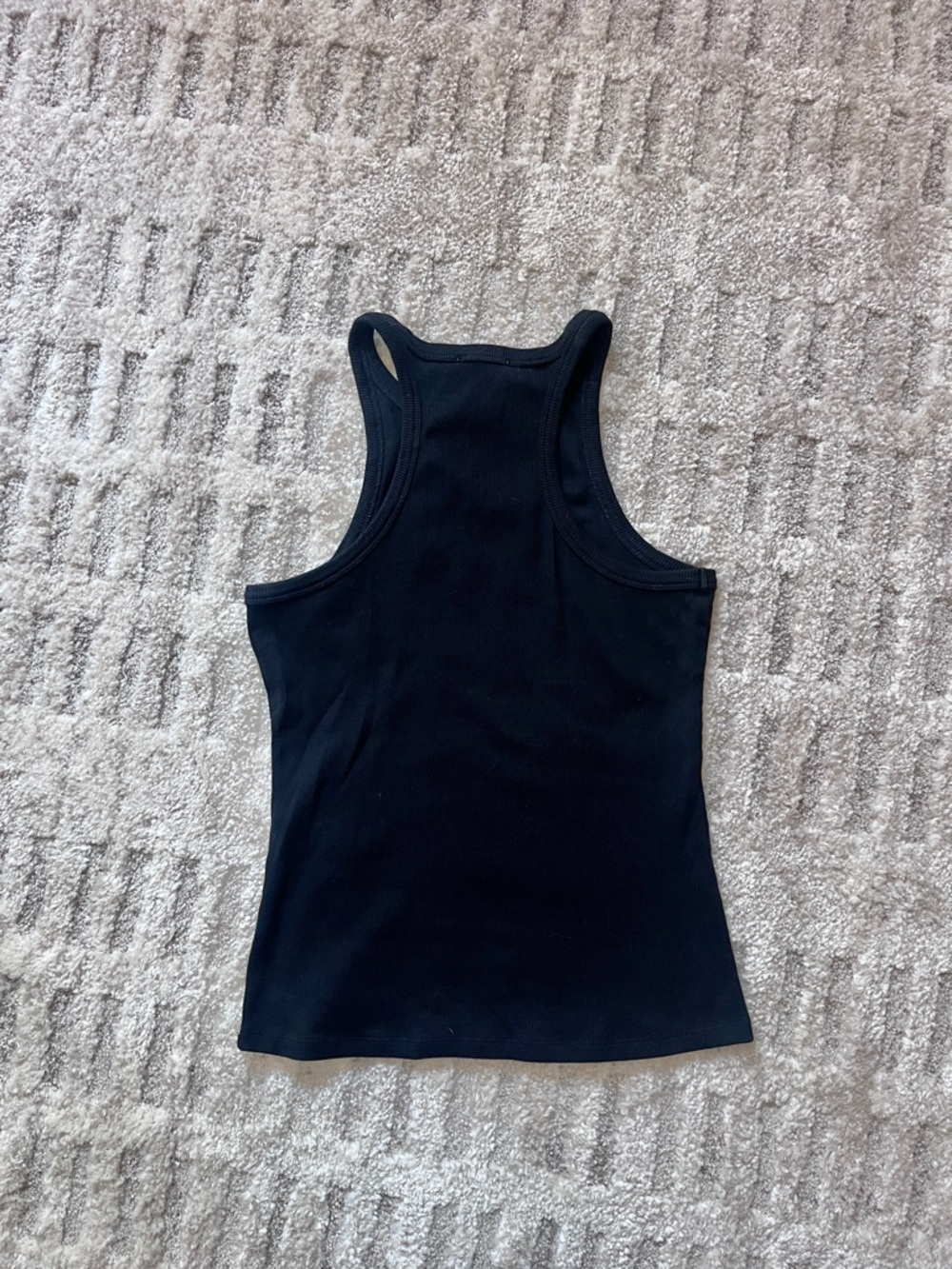 Sezane Black Ribbed Racerback Tank - Picture 3 of 4